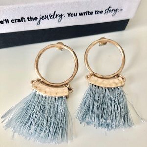 Gorgeous light blue fringe earrings